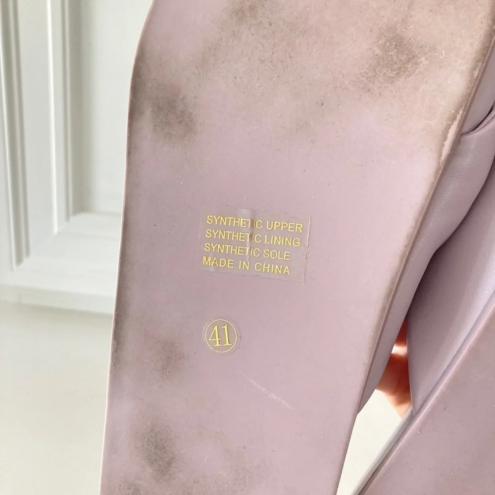 Anthropologie Silent D Herron Lilac Faux Leather Knot Strap Slides Sz 41